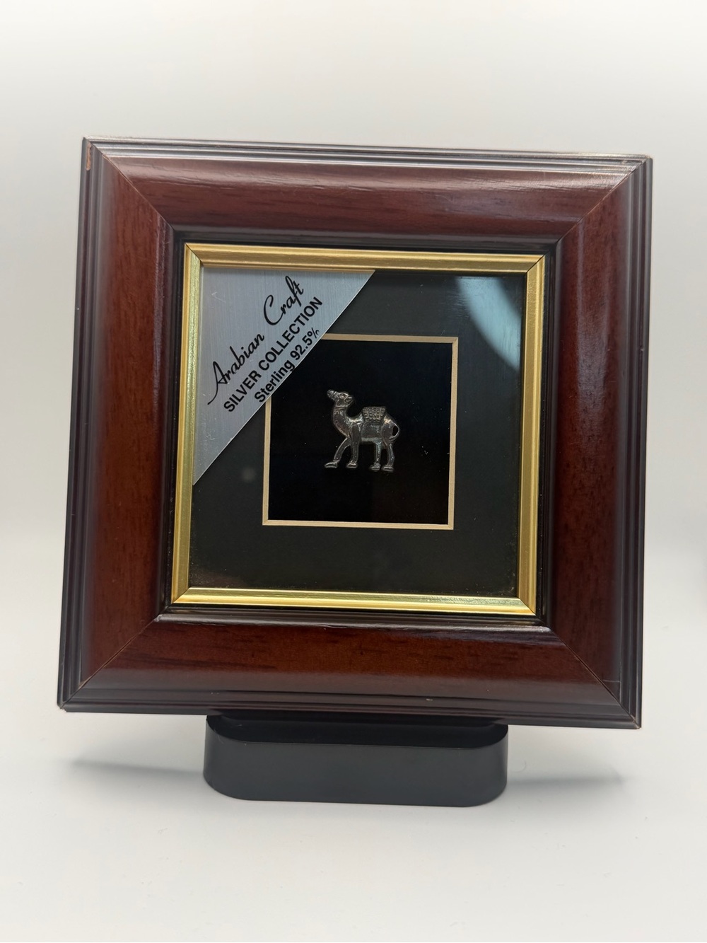 vintage Saudi Arabia Framed 925 Sterling Silver Camel